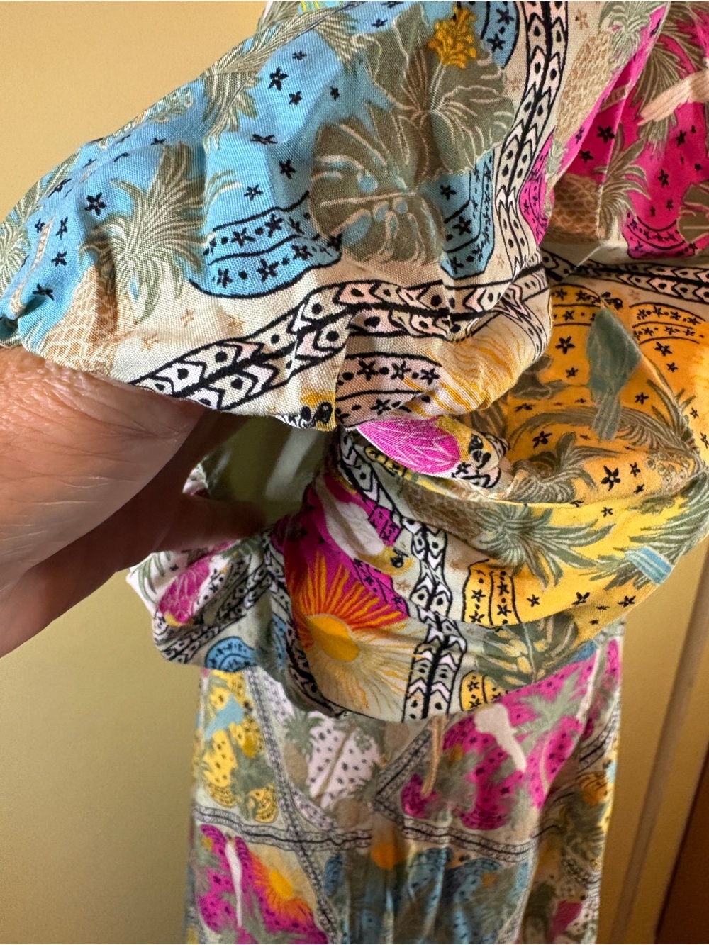 LOFT Raffia Palm Print Midi Dress NO BELT. - Picture 12 of 15